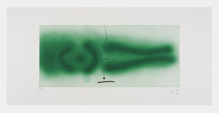 Pasmore, Green Water, 1992, softground etching, aquatint, edition of 90, 23 5-8 c 49 5-8 in., 60 x 126 cm