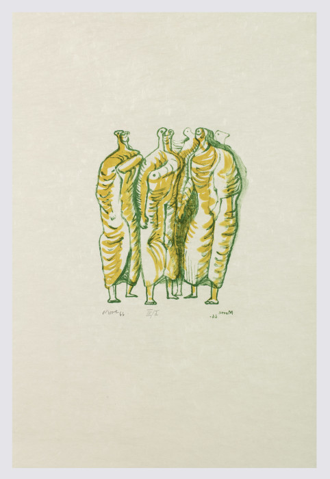 Moore, Standing Figures, 1966, lithograph, edition of 50, 30 5-16 x 22 1-4 in., 77 x 56.5 cm