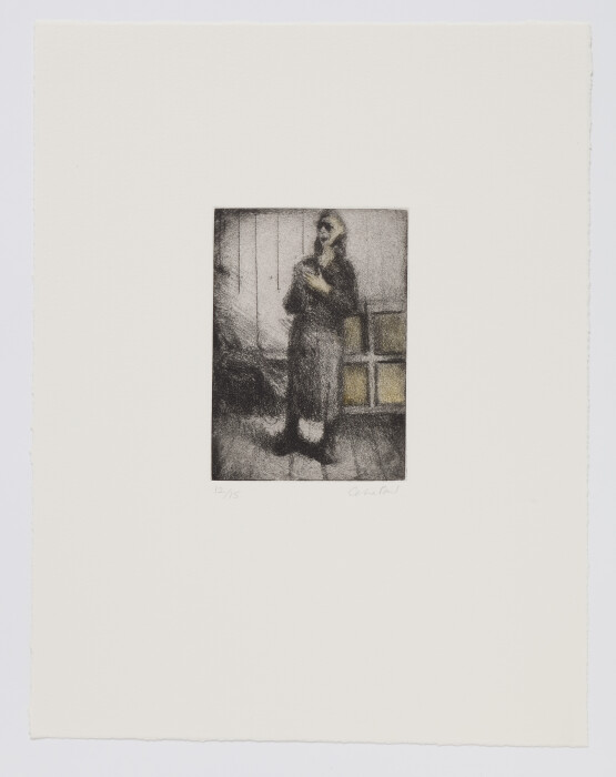 Paul, In the Studio, 2002, soft ground etching, edition of 15, 11 1-4 x 8 3-4 in., 28.5 x 22 cm