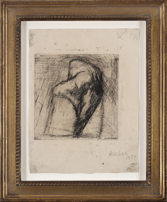 Auerbach, Reclining Nude, 1954, drypoint, 25 x 21 cm