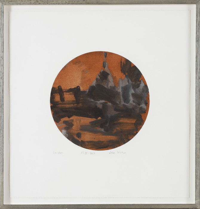 John Virtue, London No. 58, 2007, monotype, 20 1-2 x 19 11-16 in., 52 x 50 cm