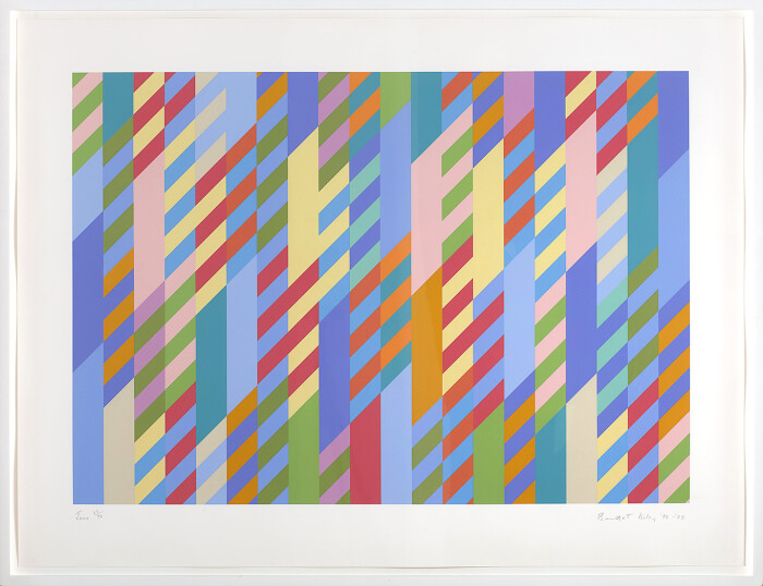 Bridget Riley, June, 1992, edition of 75, color screenprint on wove paper, 92.7 x 132.1 cm