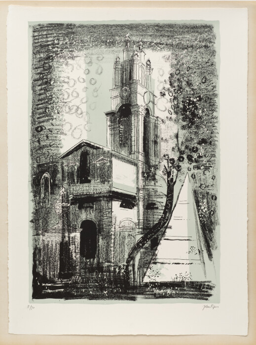 John Piper, St Anne's Limehouse, 1964, lithograph, edition of 70, 82 x 59.5 cm.