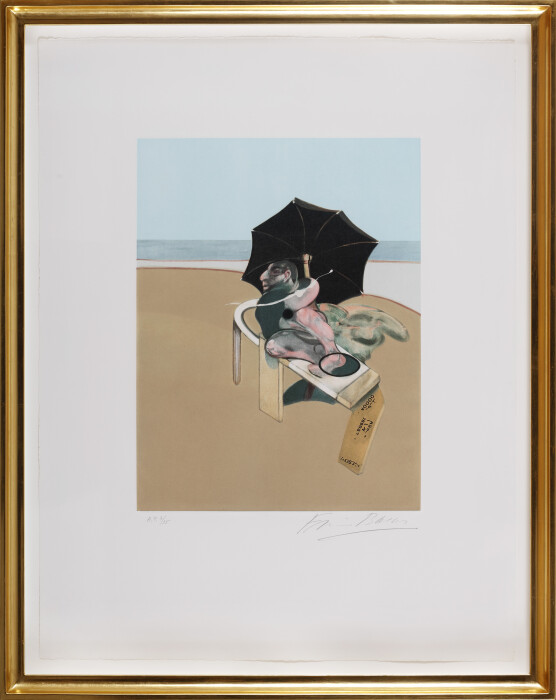Francis Bacon, Triptych 1974-1977, 1981, (right panel), etching and aquatint on Guarro paper, edition of 99, 25 5-8 x 19 5-8 in., 65 x 50 cm