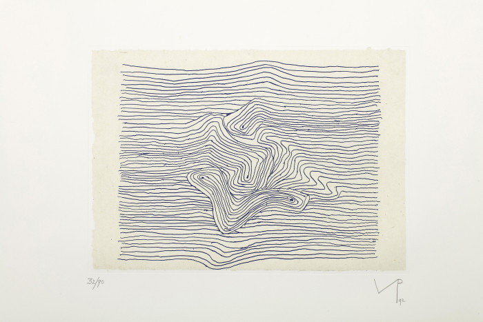 Pasmore, Burning Water, 1992, aquatint, edition of 90, 21 3-8 x 31 7-8 in., 54.5 x 81cm