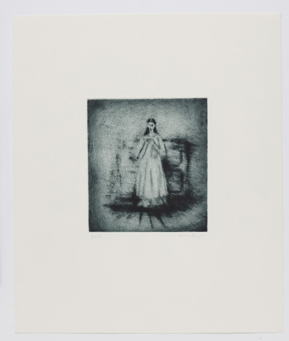 Paul, Self-portrait in a Wedding Dress, 2005, soft ground etching, edition of 15, 13 x 11 in., 33 x 27.8 cm