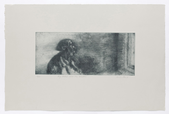 Paul, My Mother Near the Window, 2007, soft ground etching, edition of 15, 15 1-8 x 22 5-8 in., 38.3 x 57.5 cm