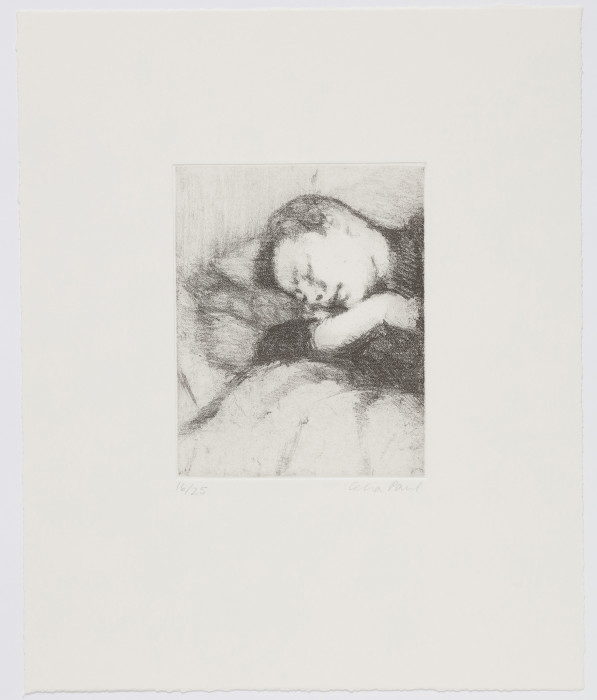Paul, Linda Sleeping, 1992, soft ground etching, edition of 25, 12 1-4 x 10 1-8 in., 31.2 x 25.7cm