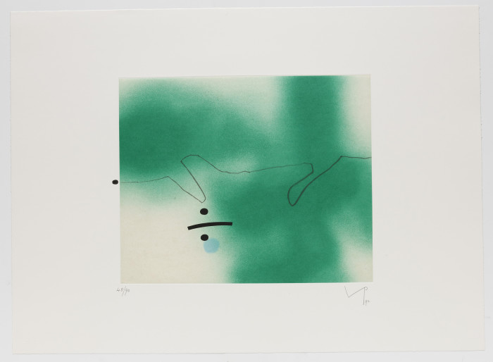 Pasmore, Linear Movement, 1992, etching, aquatint and softground, edition of 90, 23 5-8 x 32 5-8 in., 60 x 82 cm