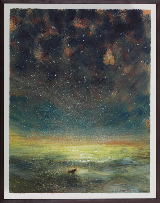 Jacklin, Stars and Sea at Night J, 2017, monotype, 72 x 56cm, 28 1-4 x 22 in.