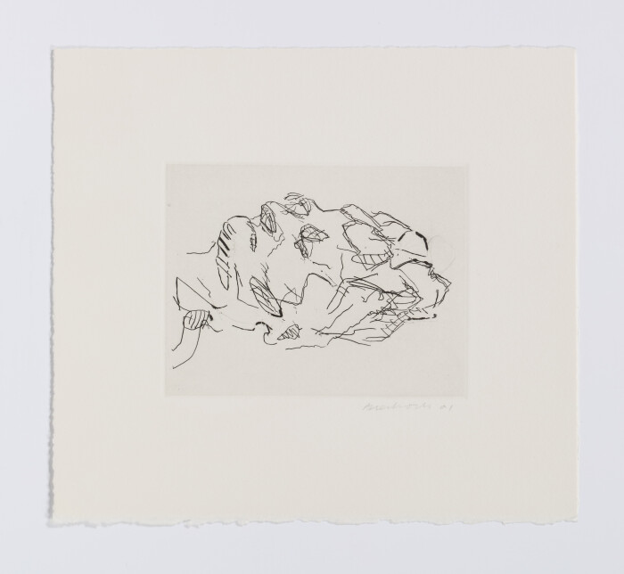 Frank Auerbach, Sleep, 2001, etching on Saunders paper, edition of 35, 23 x 25.5 cm